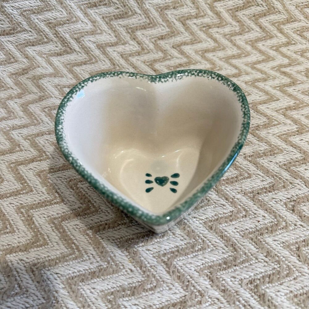 Vintage 1996 Teamson Heart Shaped Ceramic Stoneware Bowl